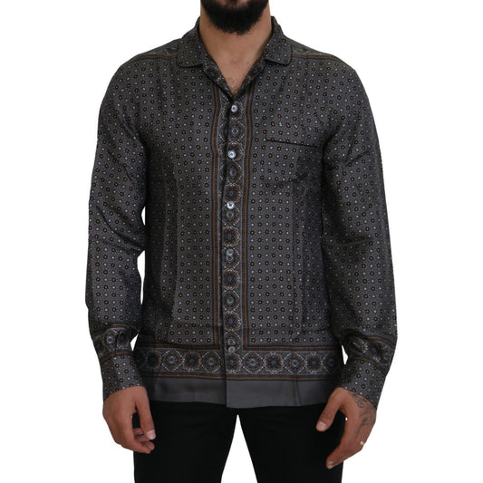 Dolce & Gabbana Elegant Silk Satin Baroque Shirt Dolce & Gabbana