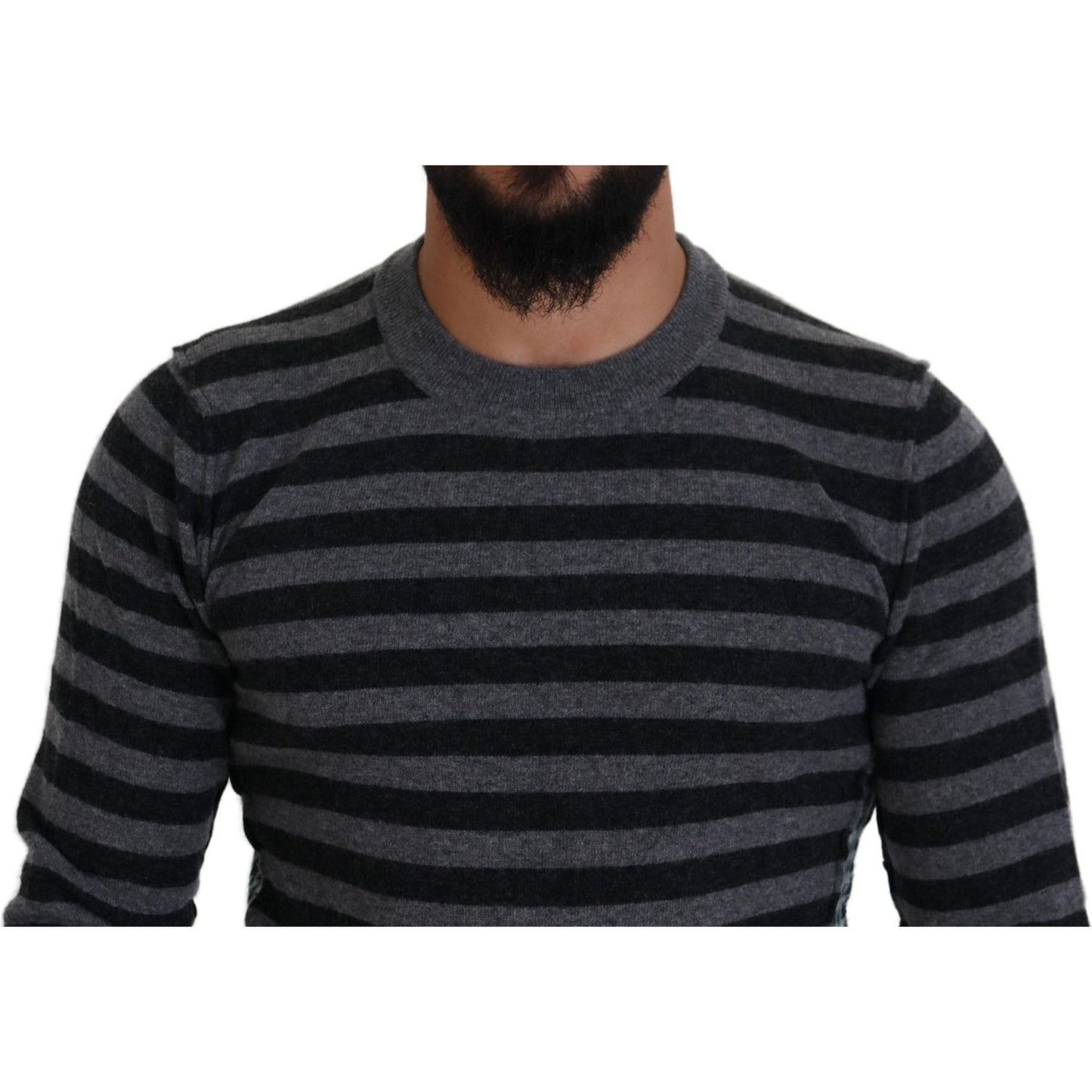 Dolce & Gabbana Elegant Striped Wool Crewneck Sweater Dolce & Gabbana