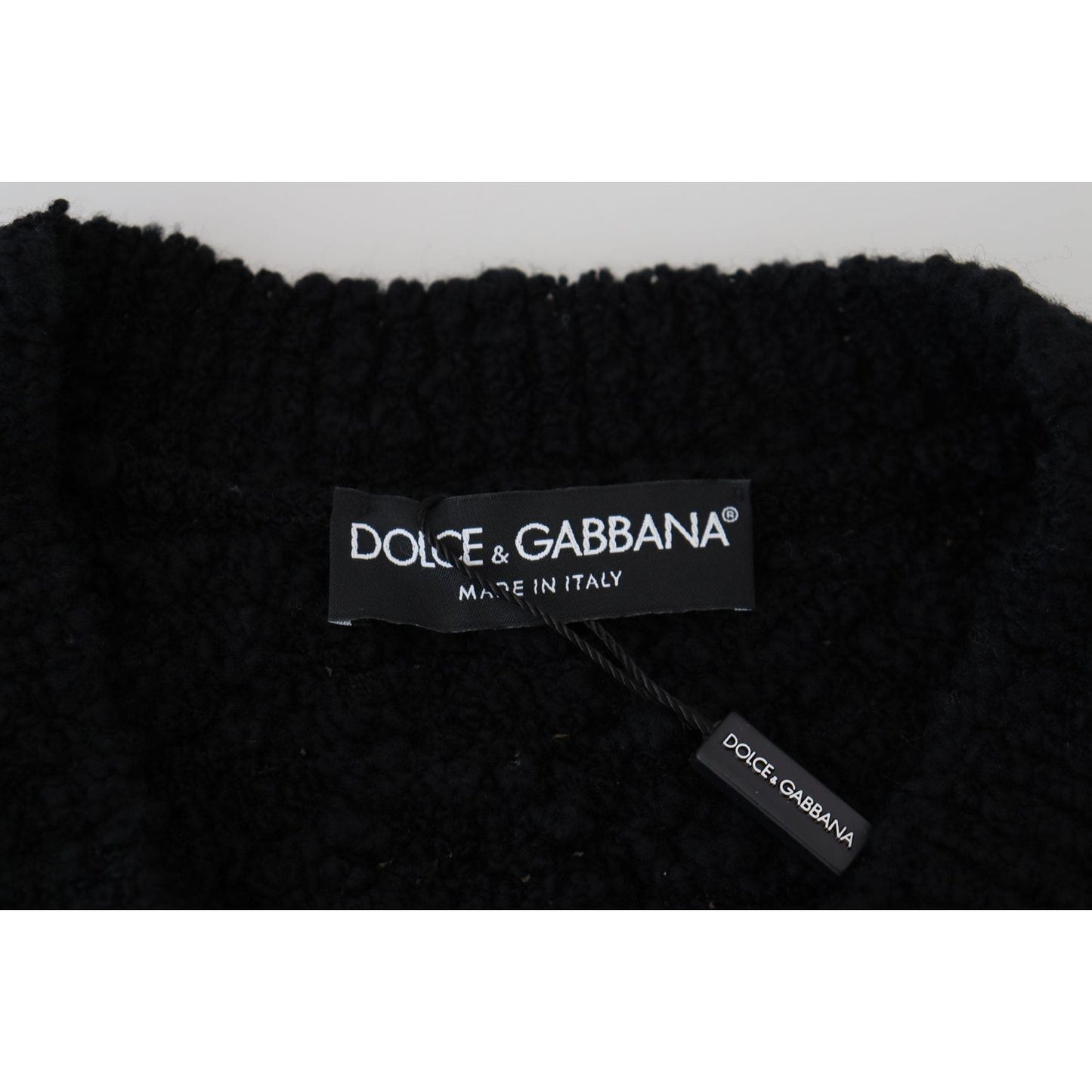 Dolce & Gabbana Elegant Black Wool-Blend V-Neck Sweater Dolce & Gabbana