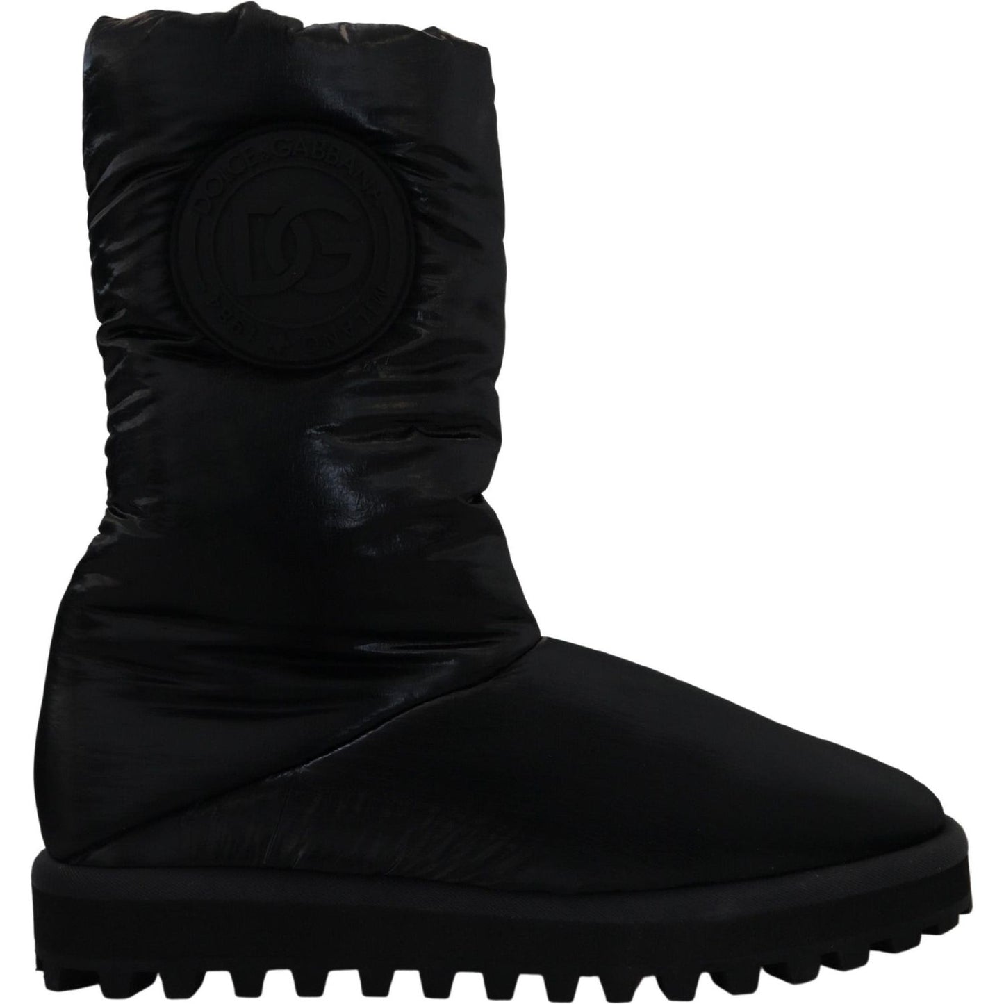 Dolce & Gabbana Black Boots Padded Mid Calf Winter Shoes Dolce & Gabbana
