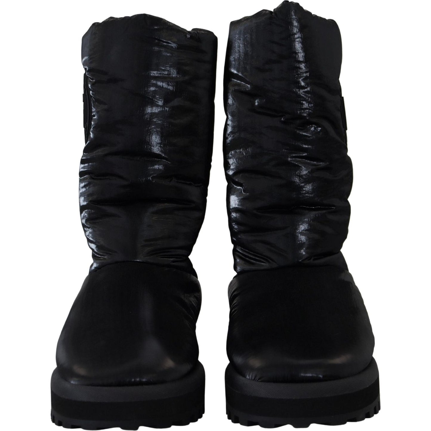 Dolce & Gabbana Black Boots Padded Mid Calf Winter Shoes Dolce & Gabbana