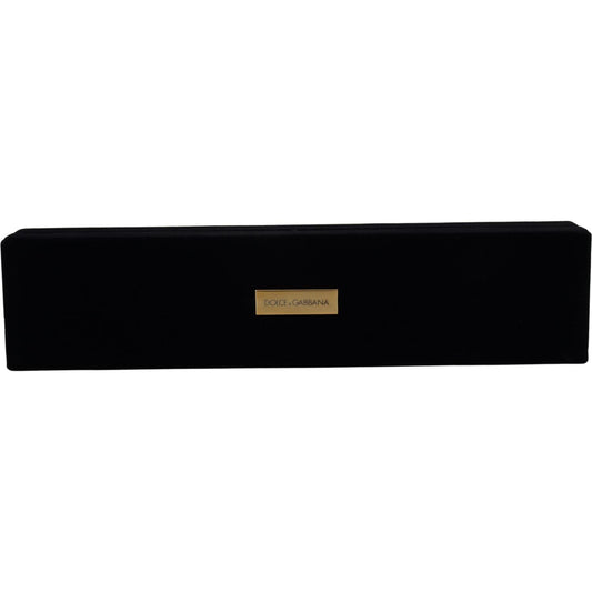 Dolce & Gabbana Black Velvet Logo Plaque Storage Bracelet Jewelry Box