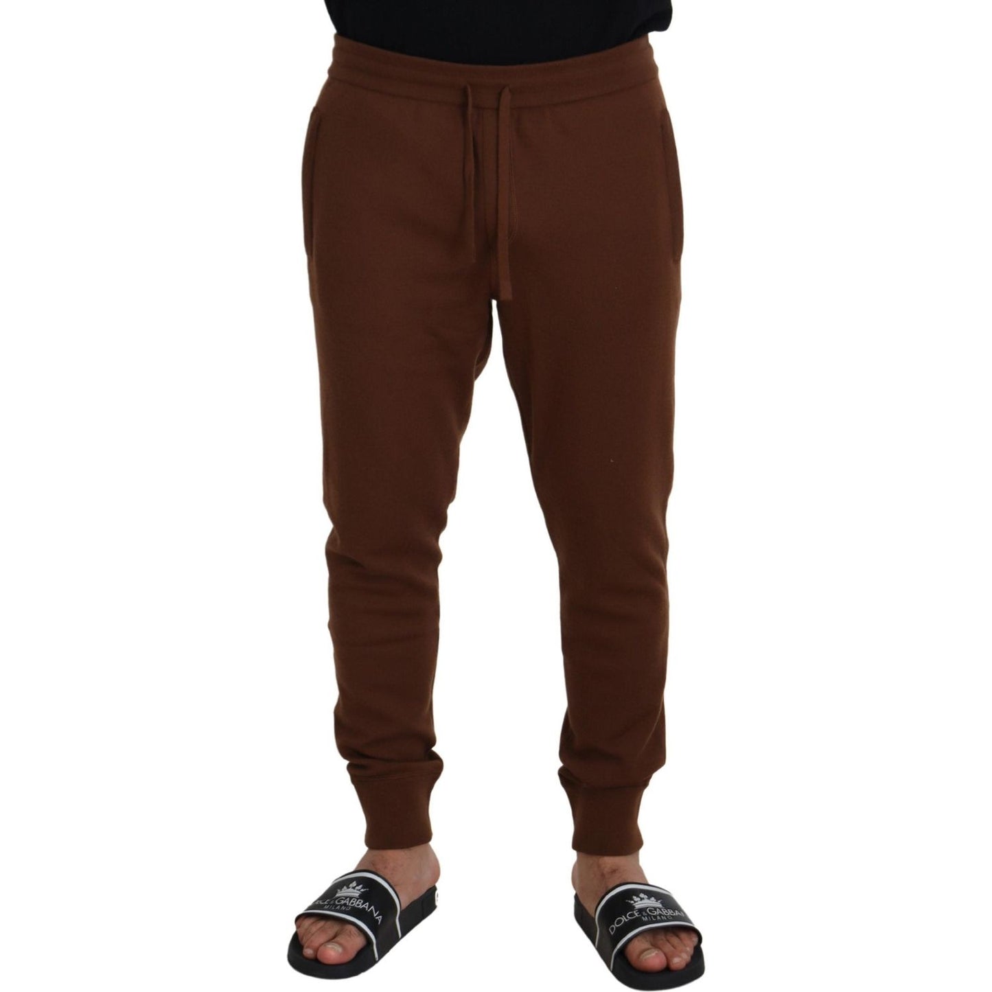 Dolce & Gabbana Elegant Brown Cashmere Jogger Pants Dolce & Gabbana