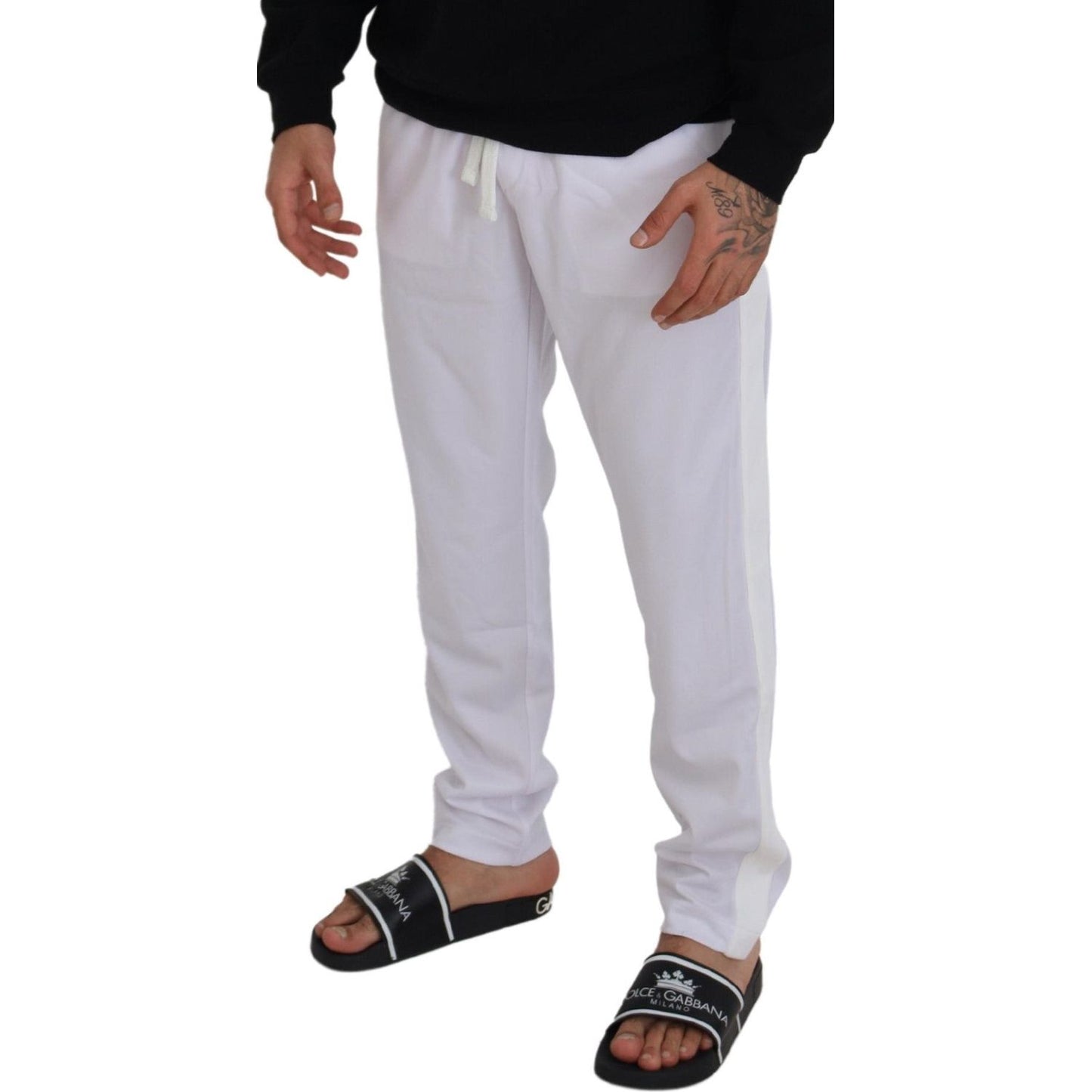 Dolce & Gabbana Elegant White Jogger Pants for Sophisticated Comfort Dolce & Gabbana