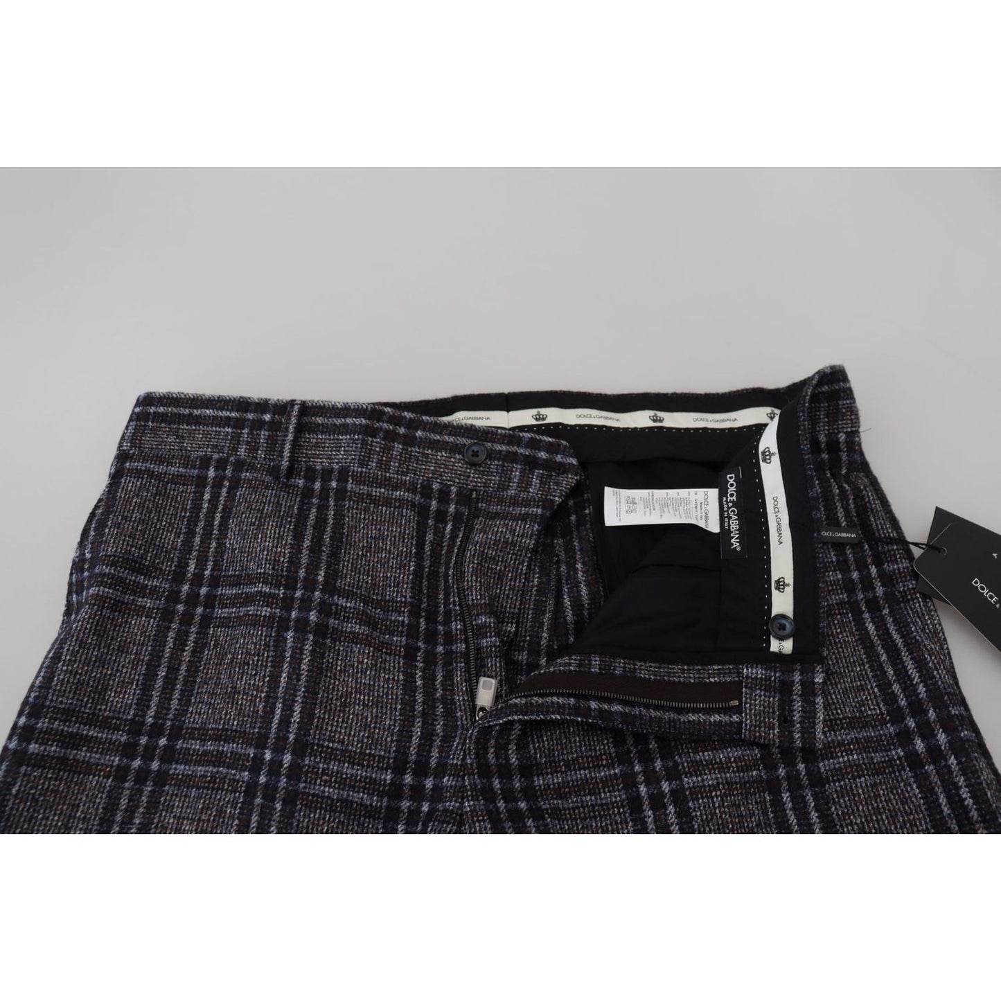 Dolce & Gabbana Elegant Gray Checkered Alpaca Blend Pants Dolce & Gabbana