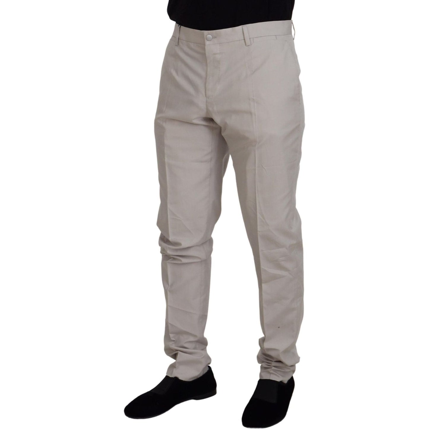 Dolce & Gabbana Elegant Off White Silk Blend Trousers Dolce & Gabbana