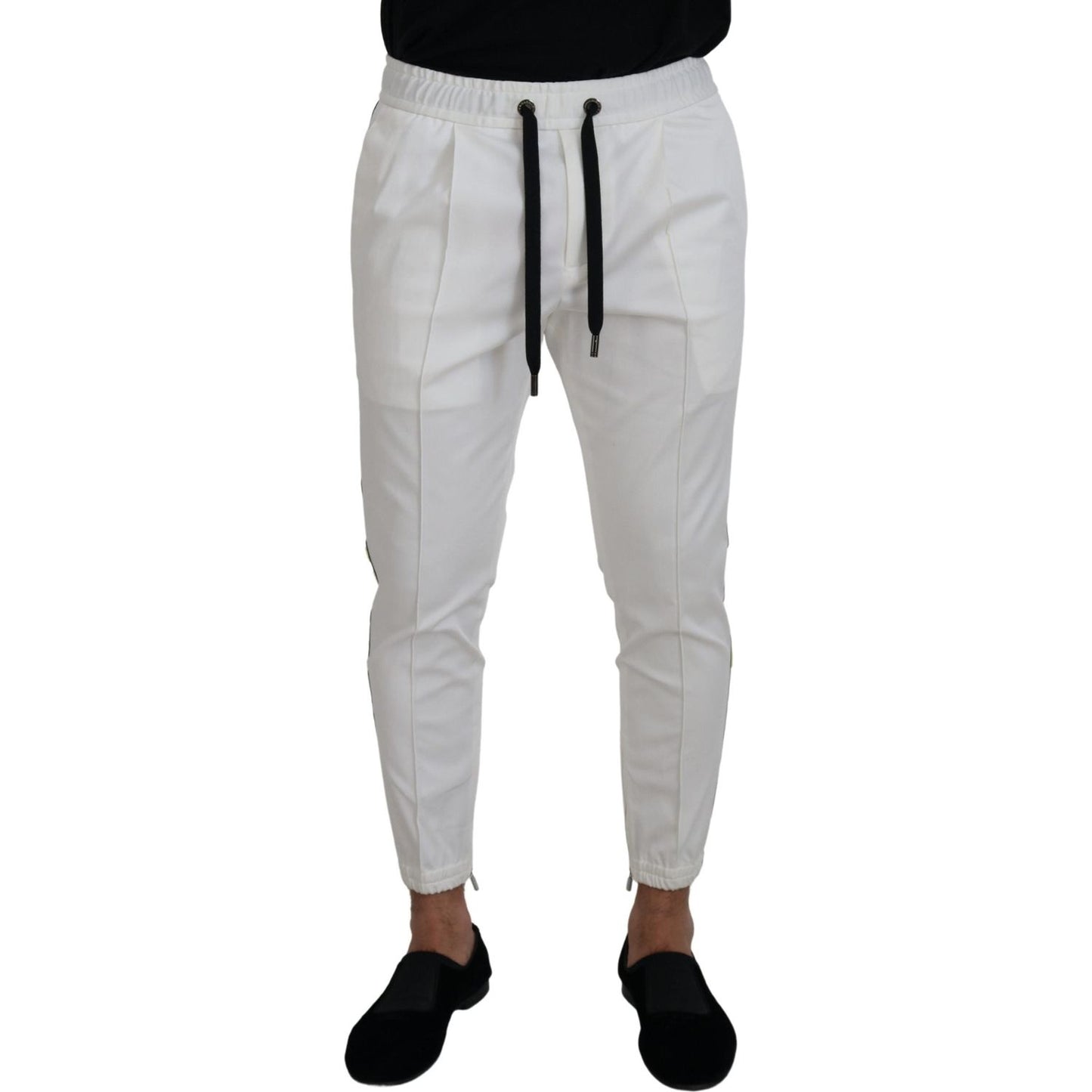 Dolce & Gabbana Elegant White Cotton Jogger Pants Dolce & Gabbana