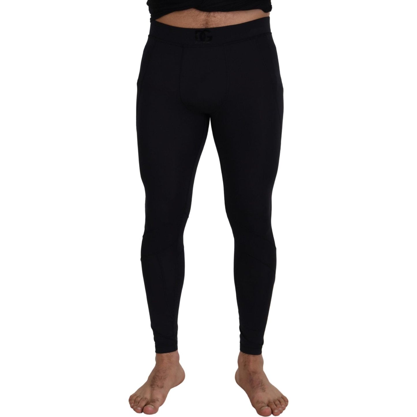 Dolce & Gabbana Black Nylon Slim Fit Stretch Pants