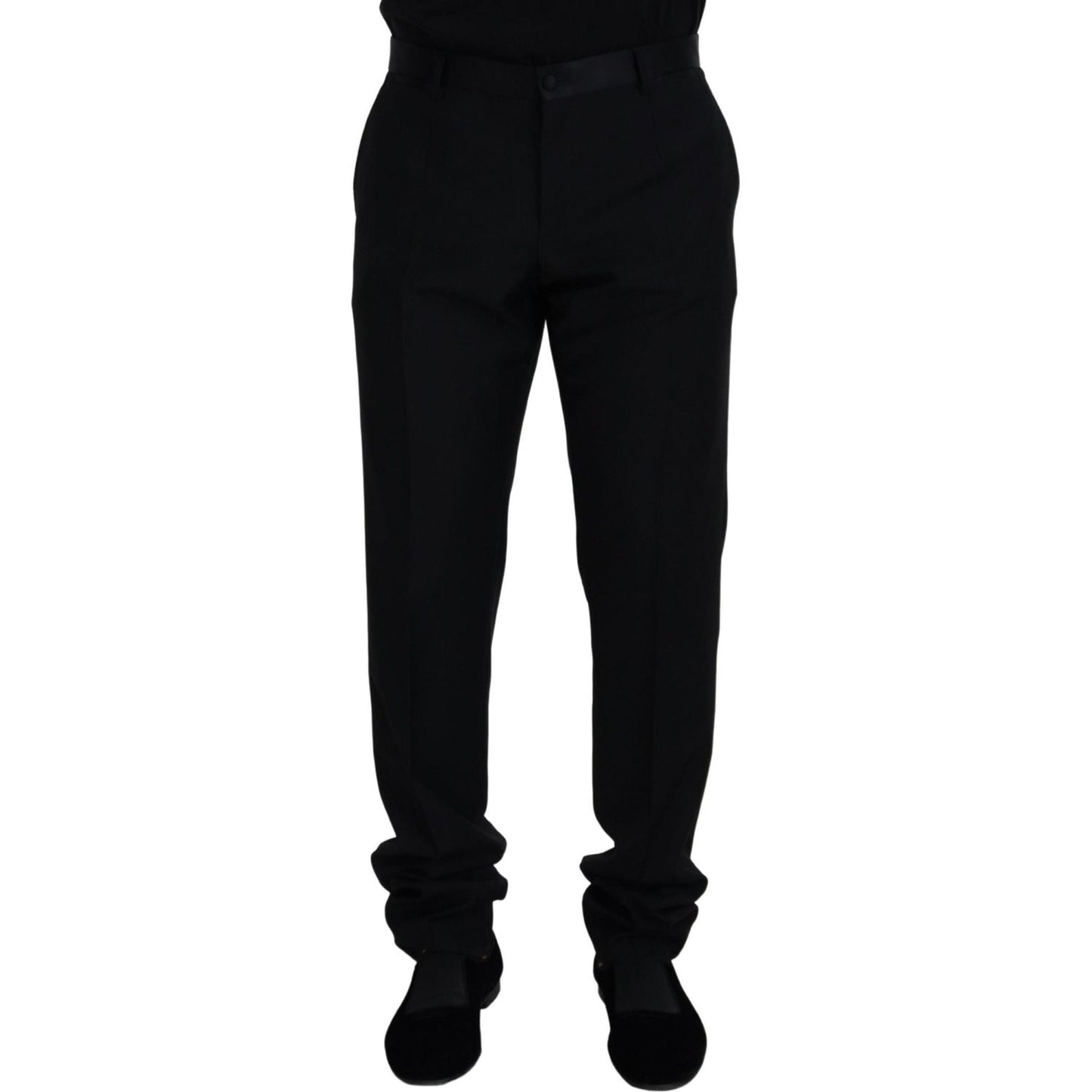 Dolce & Gabbana Black Wool Chino Formal Pants