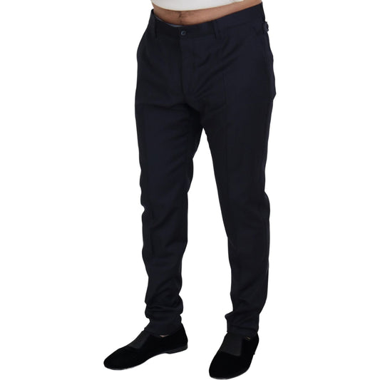 Dolce & Gabbana Elegant Blue Wool Blend Trousers Dolce & Gabbana