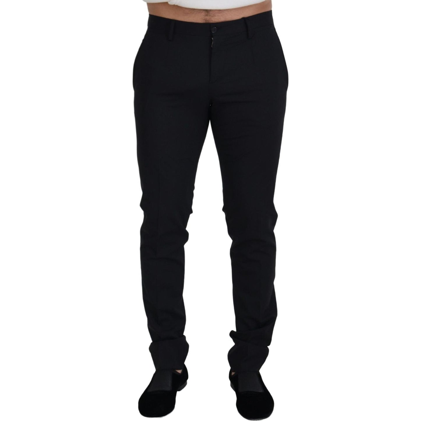 Dolce & Gabbana Black Wool Chino Formal Pants Dolce & Gabbana