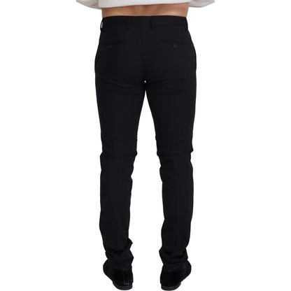 Dolce & Gabbana Black Wool Chino Formal Pants Dolce & Gabbana