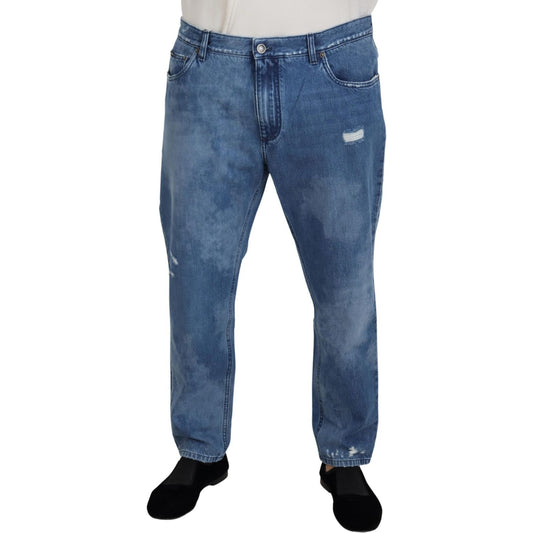 Dolce & Gabbana Blue Washed Cotton Casual Denim Jeans Dolce & Gabbana