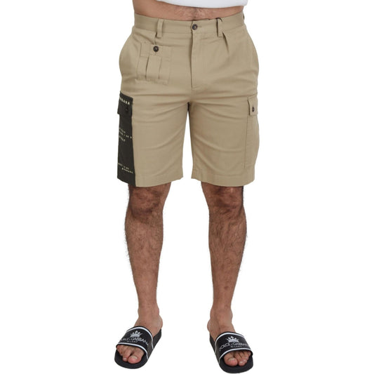 Dolce & Gabbana Beige Cotton Cargo Bermuda Shorts Dolce & Gabbana