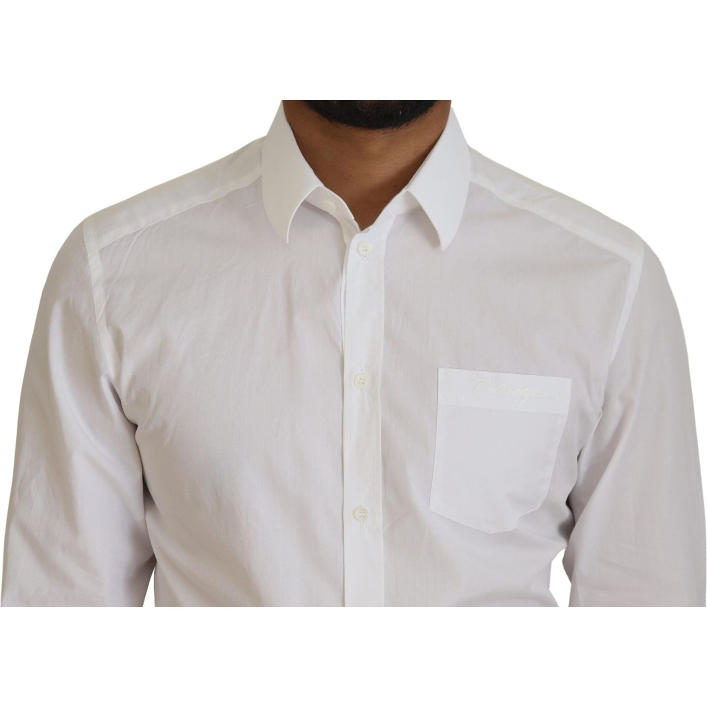 Dolce & Gabbana Elegant White Slim Fit Dress Shirt Dolce & Gabbana