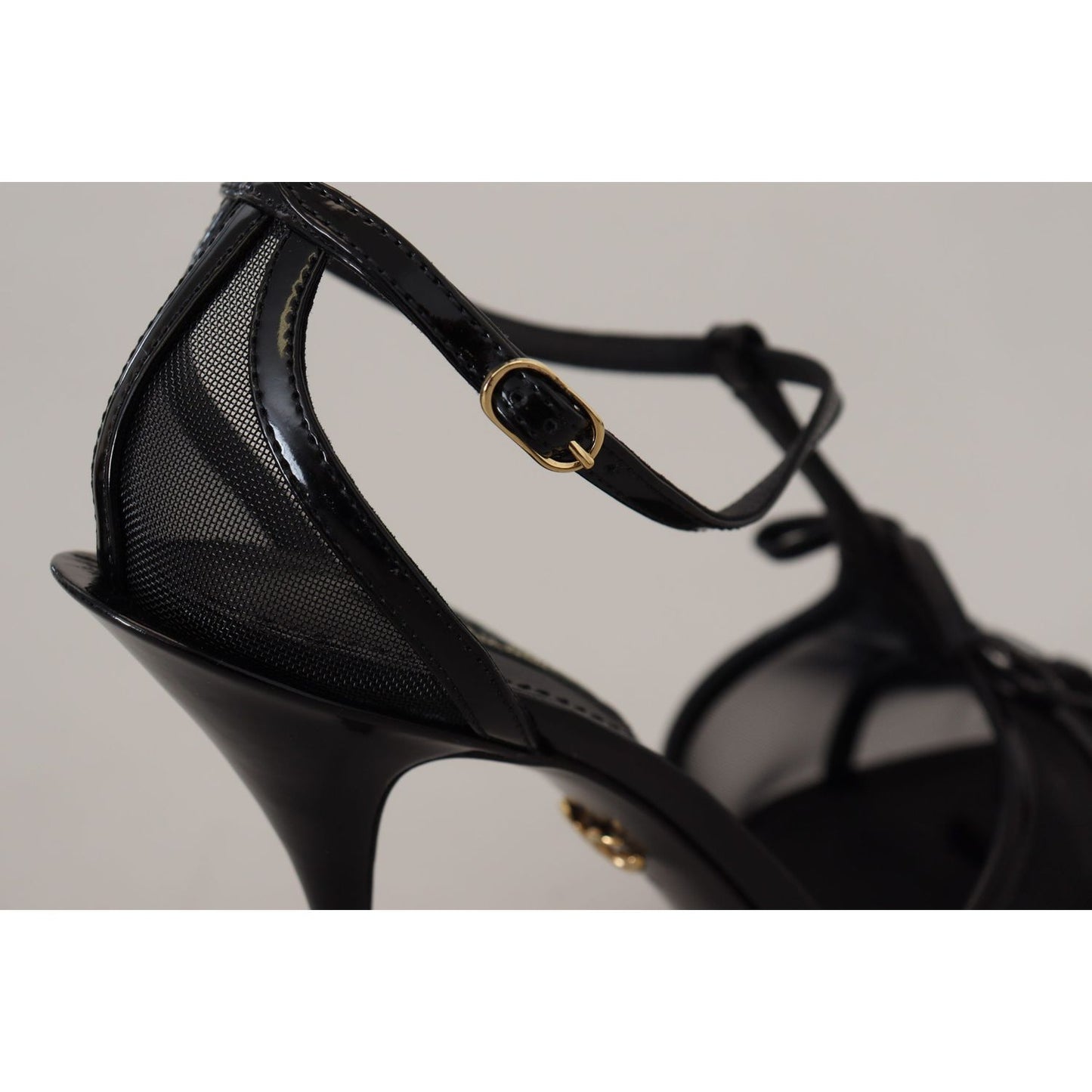 Dolce & Gabbana Elegant Black Stiletto Heeled Sandals Dolce & Gabbana