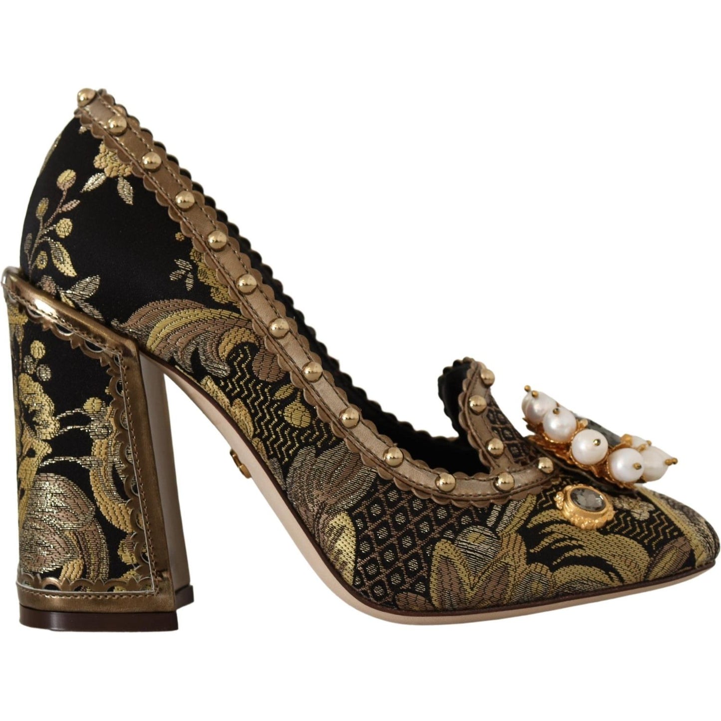 Dolce & Gabbana Elegant Gold Jacquard Brocade Pumps Dolce & Gabbana