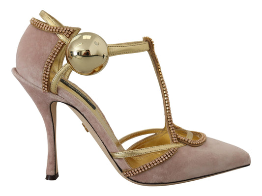 Dolce & Gabbana Elegant Pink Crystal Pumps with High Heels Dolce & Gabbana