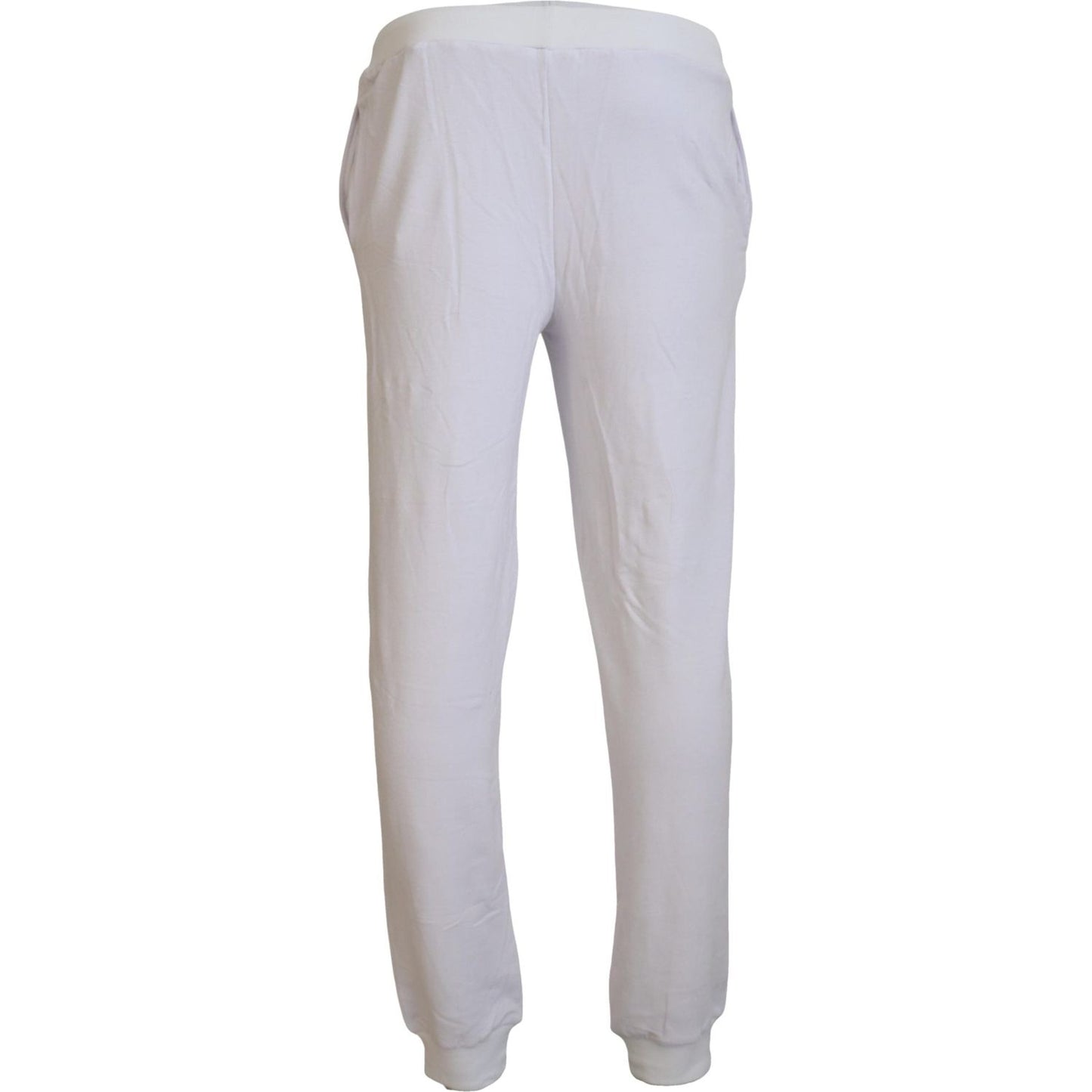 John Galliano White Cotton Logo Mens Jogger Pants