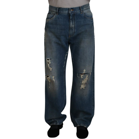 Dolce & Gabbana Stunning Tattered Denim Italian Jeans Dolce & Gabbana