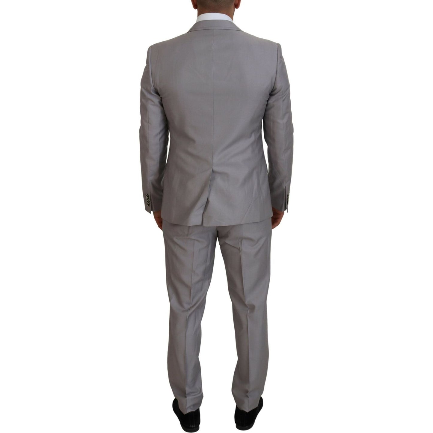 Dolce & Gabbana Elegant Silver Slim Fit Three-Piece Suit Dolce & Gabbana