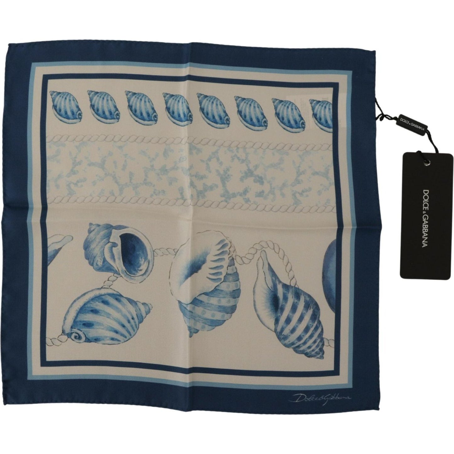 Dolce & Gabbana Elegant Blue Silk Men's Square Scarf Dolce & Gabbana