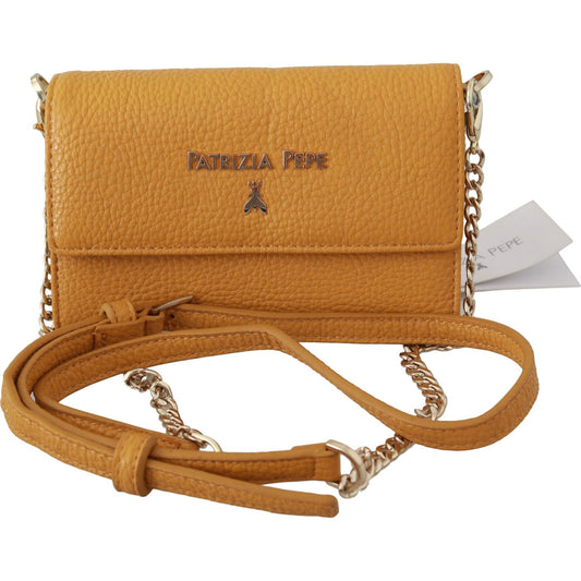 Patrizia Pepe Chic Yellow Leather Shoulder Bag Patrizia Pepe Sienna