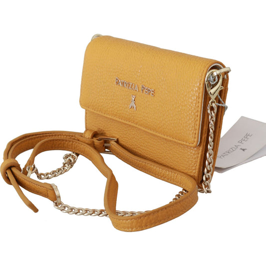Patrizia Pepe Chic Yellow Leather Shoulder Bag Patrizia Pepe Dark Khaki