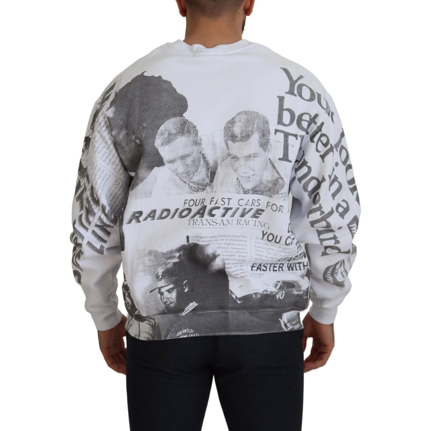 MSGM White Cotton Crewneck Pullover Sweatshirt Sweater MSGM