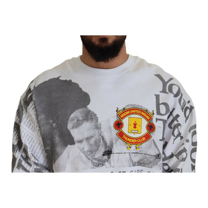 MSGM White Cotton Crewneck Pullover Sweatshirt Sweater MSGM