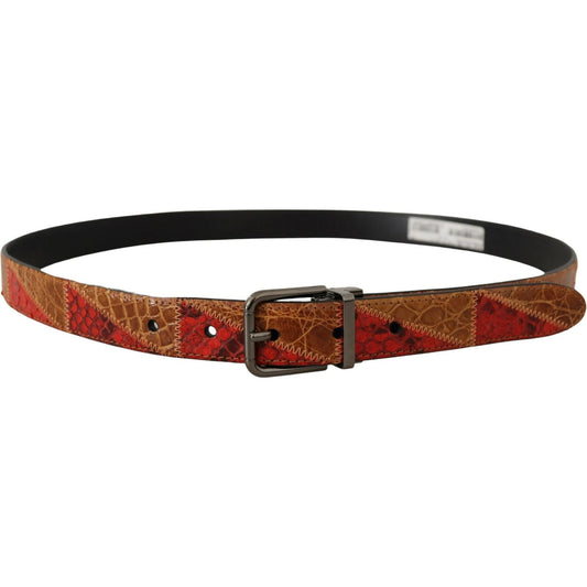 Dolce & Gabbana Multicolor Exotic Vintage Chrome Buckle Belt Dolce & Gabbana