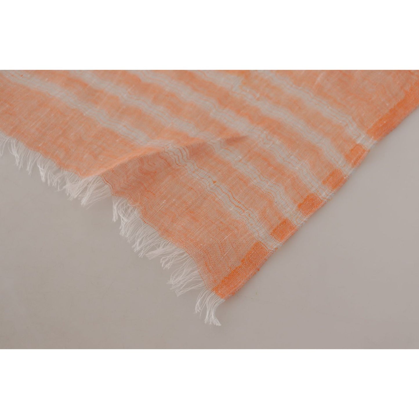 Malo Elegant Orange Linen Shawl Wrap Scarf Malo