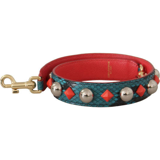 Dolce & Gabbana Green Crystals Leather Bag Shoulder Strap Dolce & Gabbana