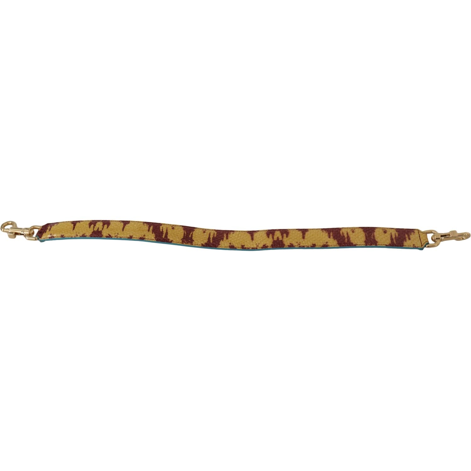 Dolce & Gabbana Yellow Red Leather Gold Tone Shoulder Strap
