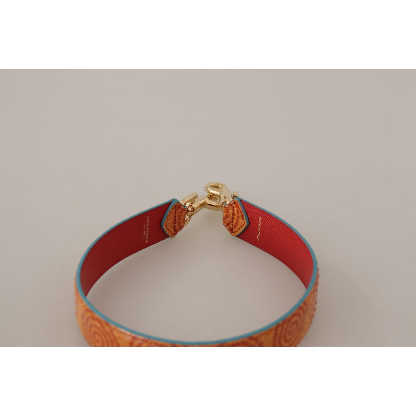 Dolce & Gabbana Chic Orange Leather Shoulder Strap Accessory Dolce & Gabbana Dark Gray