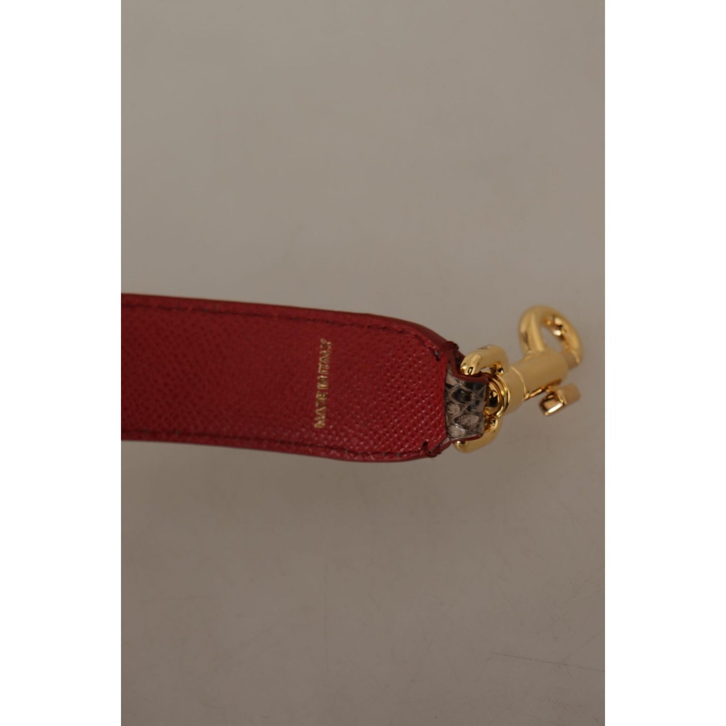 Dolce & Gabbana Brown Python Leather Studded Shoulder Strap Dolce & Gabbana