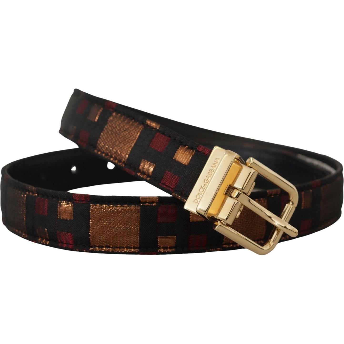 Dolce & Gabbana Multicolor Leather Belt with Gold Buckle Dolce & Gabbana