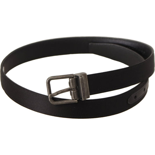 Dolce & Gabbana Elegant Black Leather Belt with Metal Buckle Dolce & Gabbana