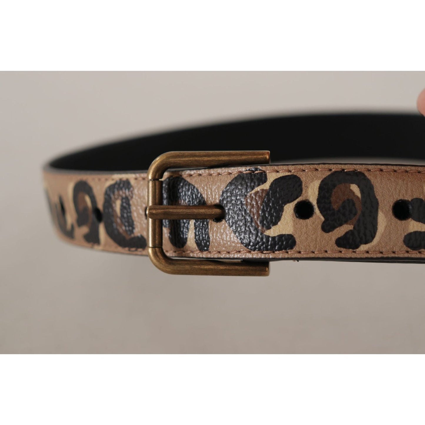 Dolce & Gabbana Elegant Leather Engraved Buckle Belt Dolce & Gabbana