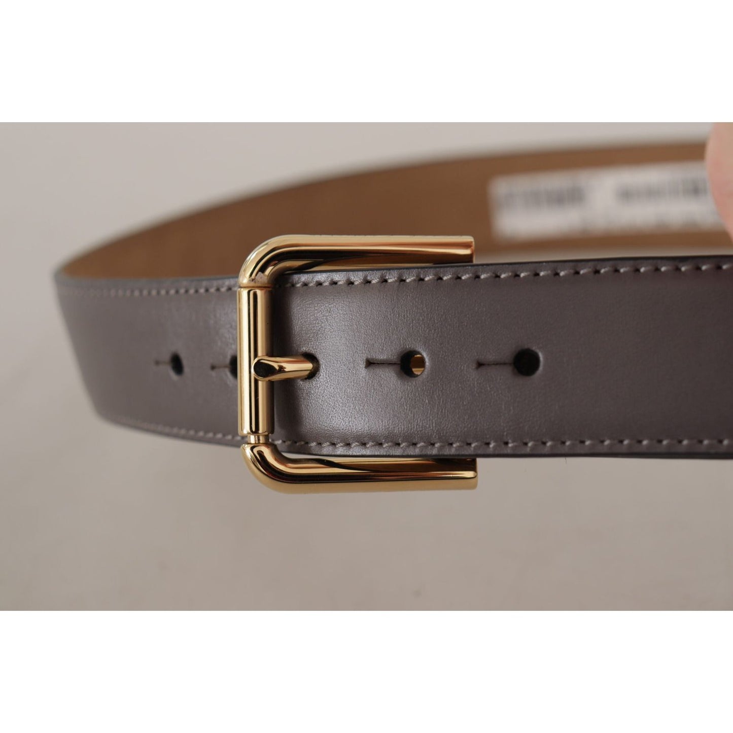 Dolce & Gabbana Elegant Engraved Buckle Leather Belt Dolce & Gabbana