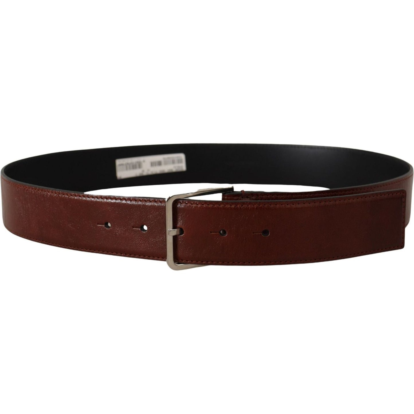 Dolce & Gabbana Elegant Leather Belt with Engraved Buckle Dolce & Gabbana