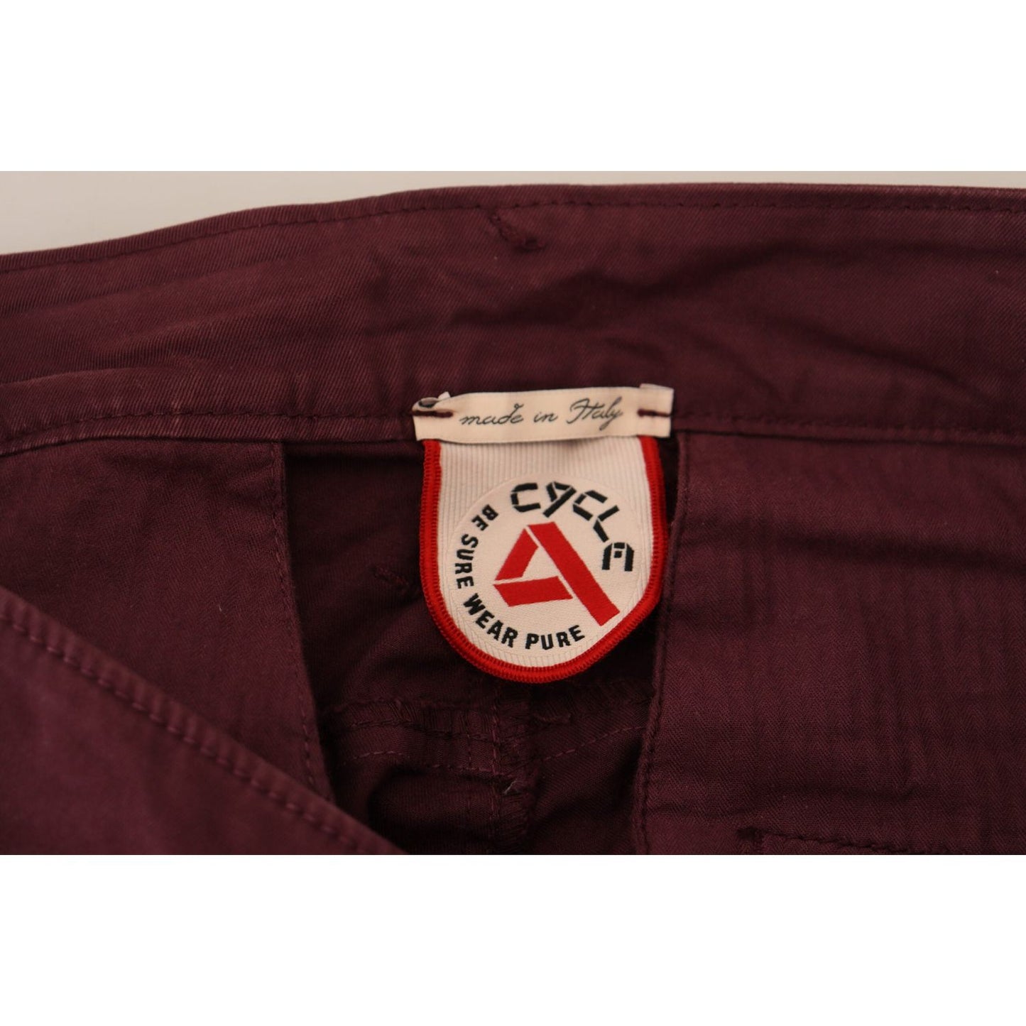 CYCLE Maroon Skinny Fit Cotton Pants CYCLE