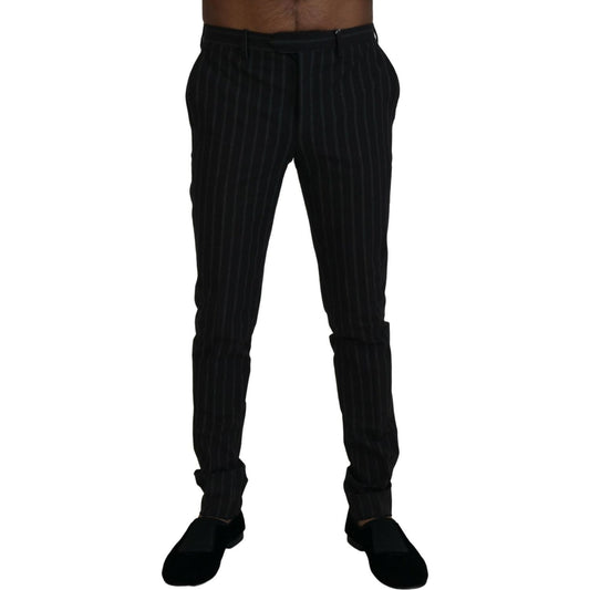 BENCIVENGA Black Stripes Viscose Dress Pants BENCIVENGA