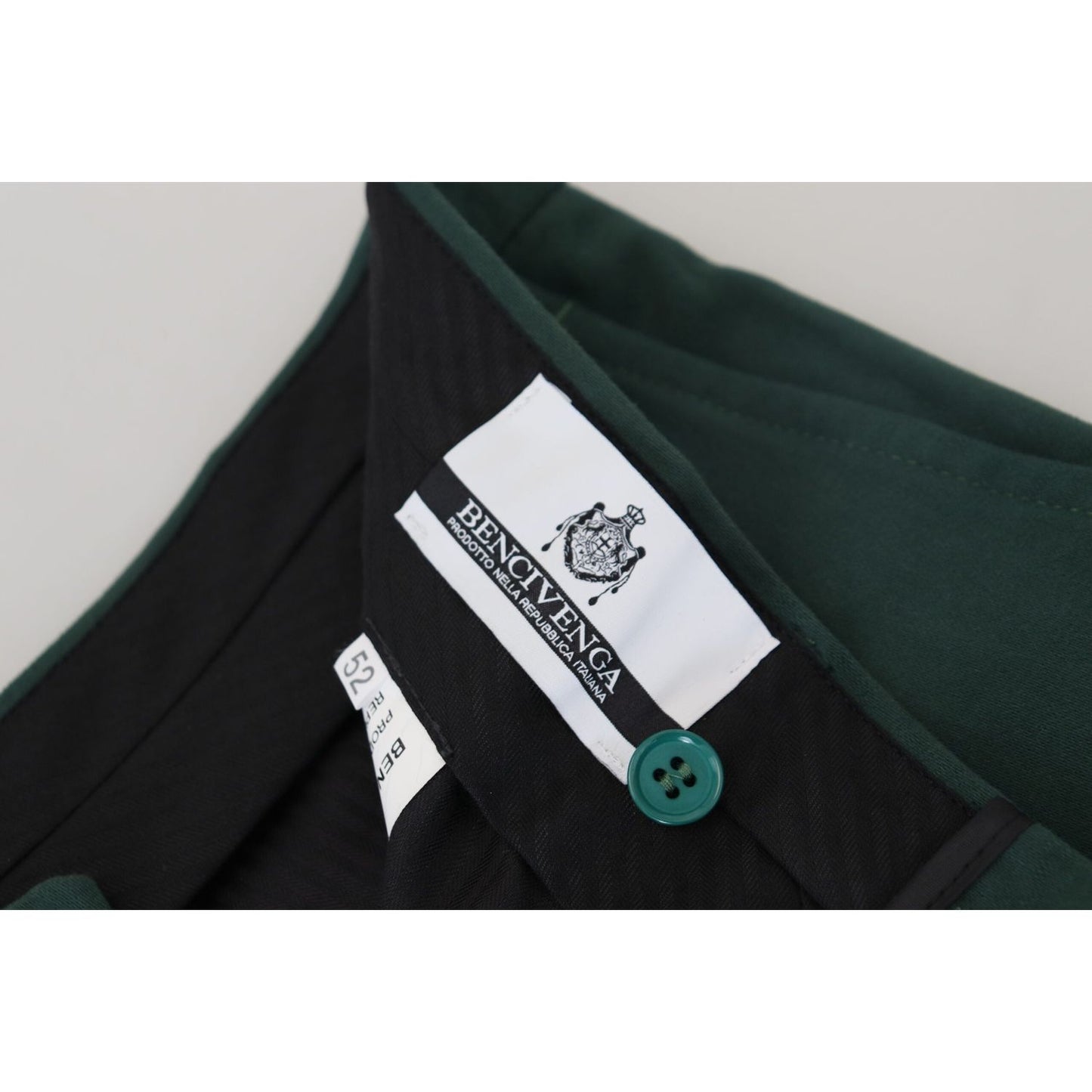 BENCIVENGA Elegant Dark Green Chino Trousers BENCIVENGA