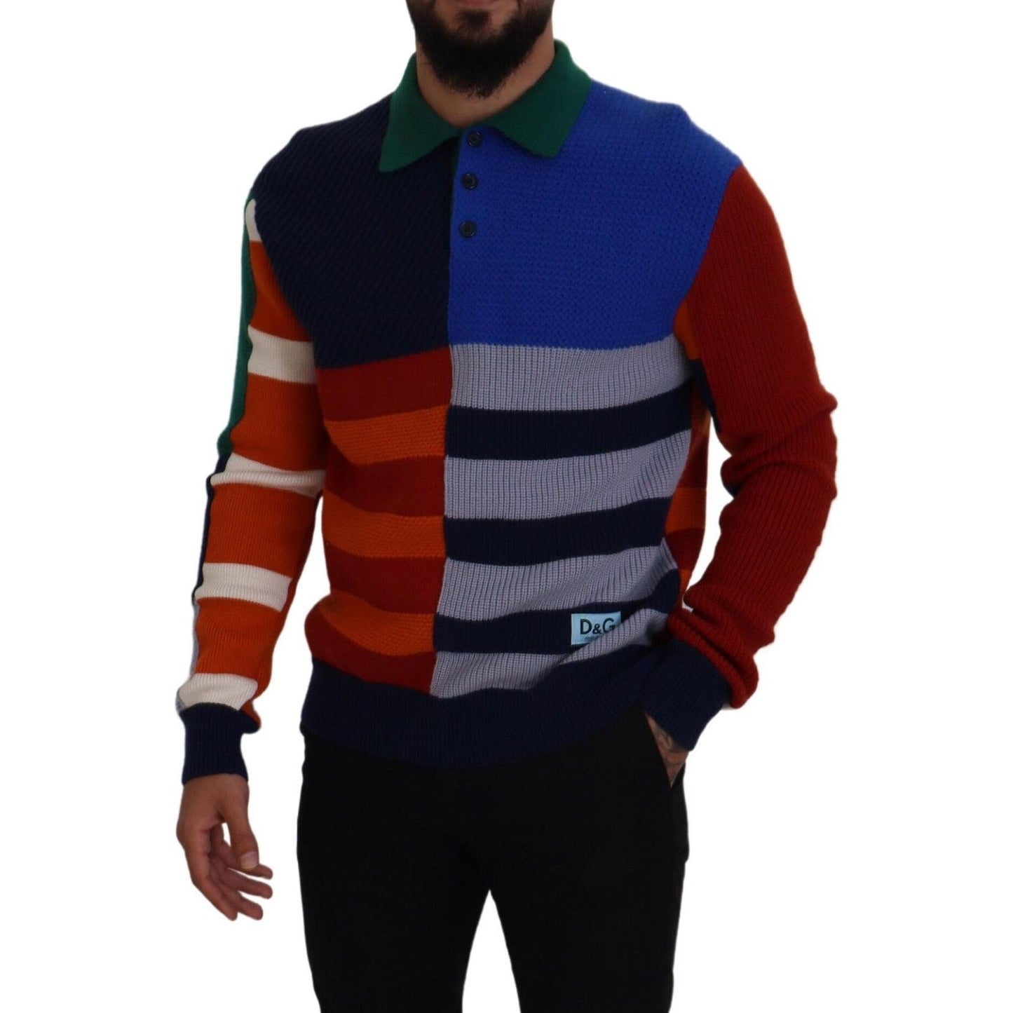 Dolce & Gabbana Pullover Sweater in Multicolor Stripes Dolce & Gabbana