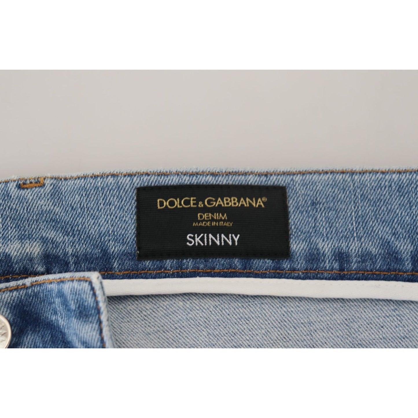 Dolce & Gabbana Elegant Slim Fit Light Blue Denim Pants Dolce & Gabbana