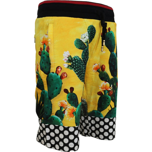 Dolce & Gabbana Multicolor Cactus Print Sweat Shorts Dolce & Gabbana