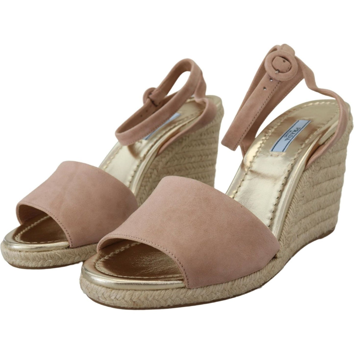 Prada Elegant Suede Ankle Strap Wedge Sandals Prada