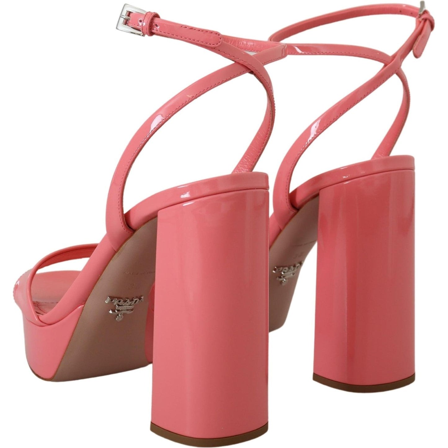 Prada Chic Pink Patent Leather Platform Sandals Prada