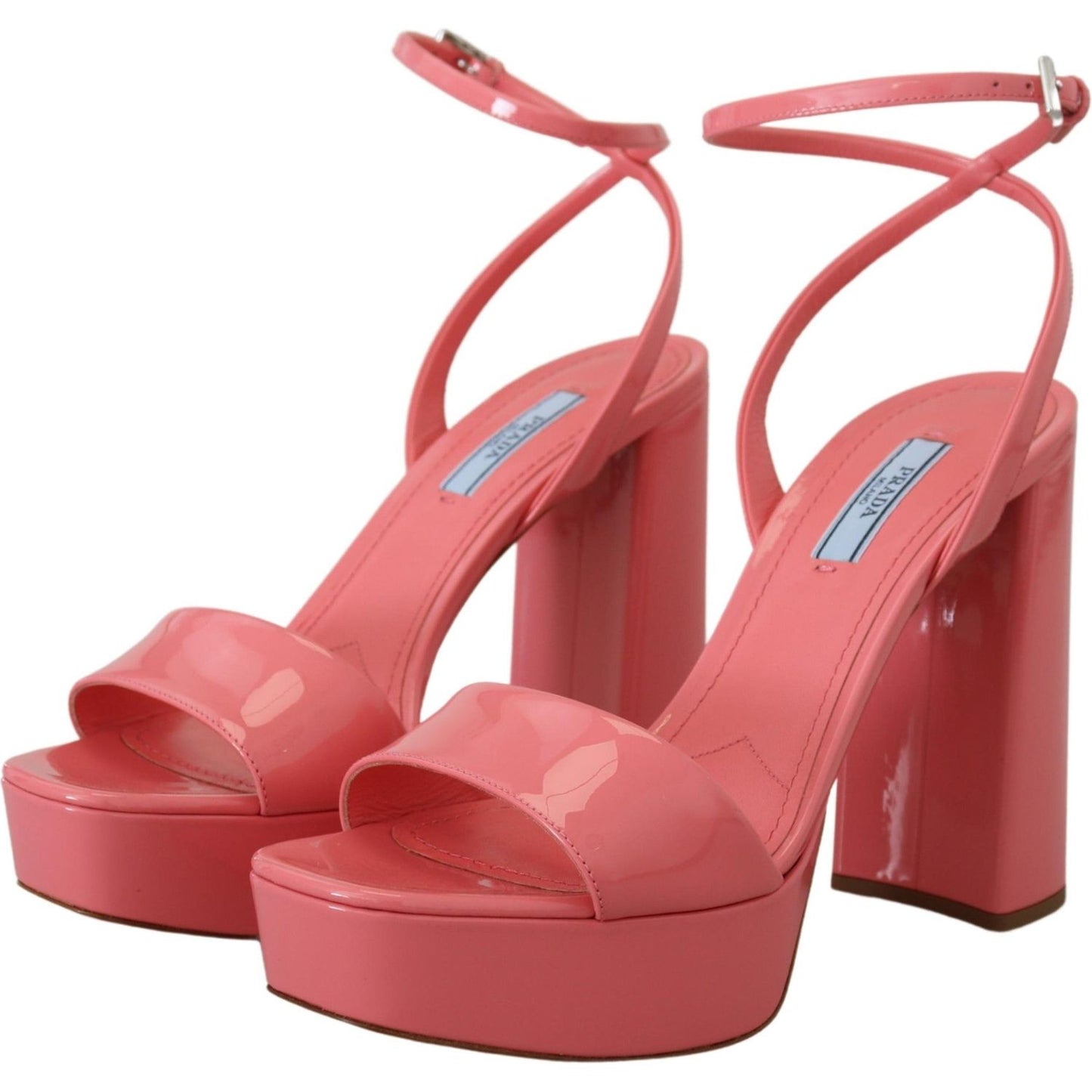 Prada Chic Pink Patent Leather Platform Sandals Prada